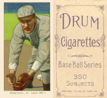 1909 White Borders Drum 350 Konetchy, St. Louis Nat'L #263 Baseball Card