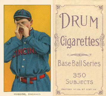 1909 White Borders Drum 350 Huggins, Cincinnati #224 Baseball Card