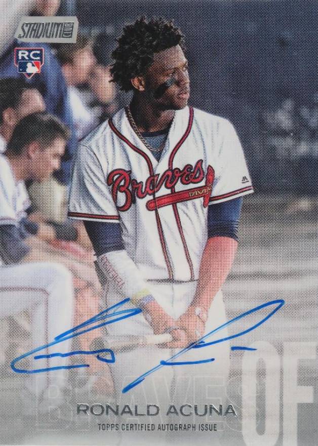 2018 Stadium Club Autographs Ronald Acuna #SCARA Baseball Card