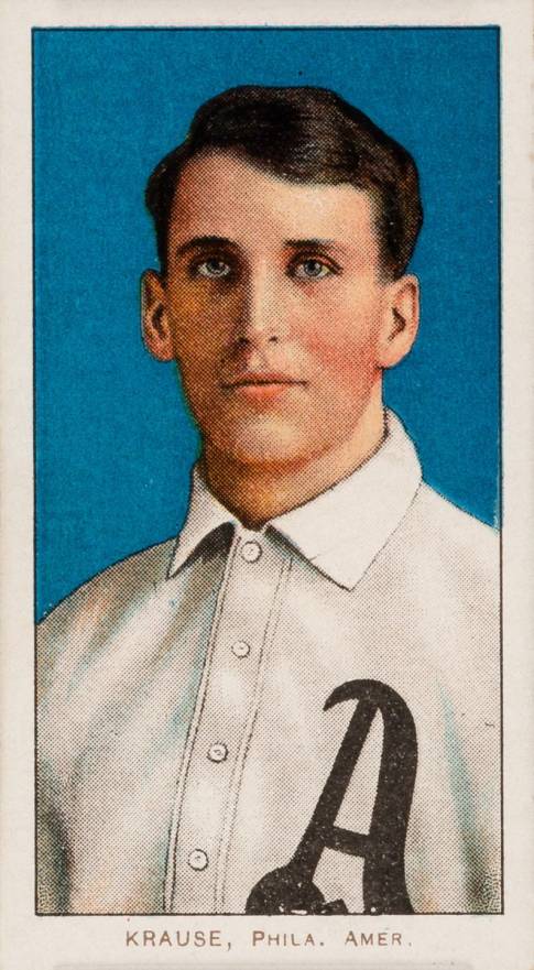 1909 White Borders Cycle 350 Krause, Phila. Amer. #265 Baseball Card