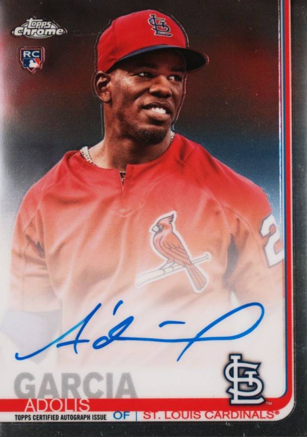 2019 Topps Chrome Rookie Autographs Adolis Garcia #RA-AG Baseball Card