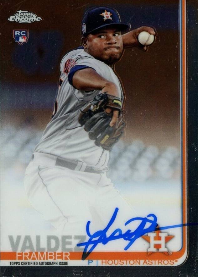 2019 Topps Chrome Rookie Autographs Framber Valdez #RA-FV Baseball Card