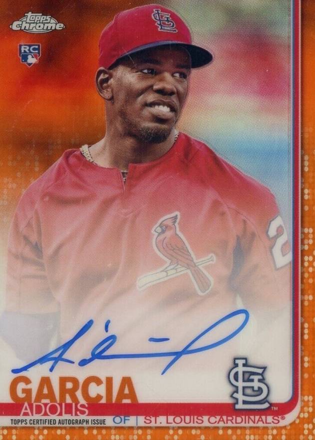 2019 Topps Chrome Rookie Autographs Adolis Garcia #RA-AG Baseball Card