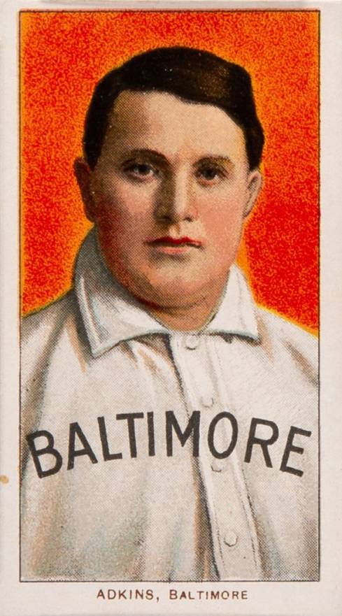 1909 White Borders Cycle 350 Adkins, Baltimore #5 Baseball Card