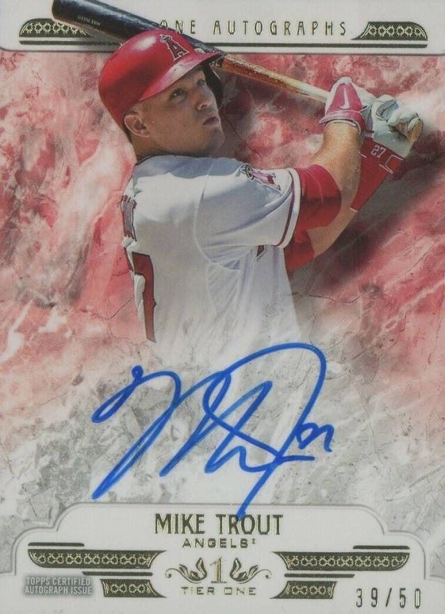 2016 Topps Tier One Autographs Mike Trout #T1AMT Baseball Card