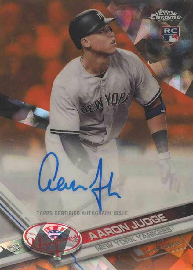 2017 Topps Chrome Sapphire Edition Rookie Autograph Aaron Judge #AJ Baseball Card