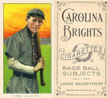 1909 White Borders Carolina Brights Evers, Chicago Nat'L #167 Baseball Card