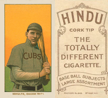 1909 White Borders Hindu-Brown Schulte, Chicago Nat'L #430 Baseball Card