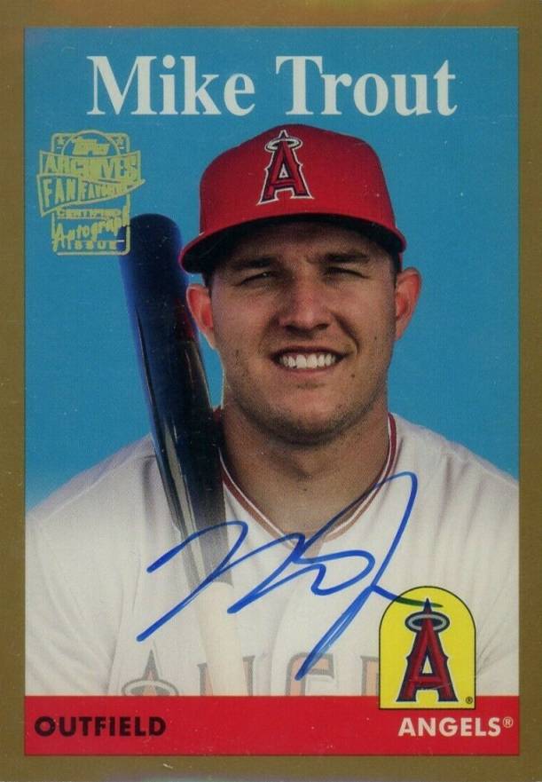 2019 Topps Archives Fan Favorites Autographs Mike Trout #FFAMT Baseball Card