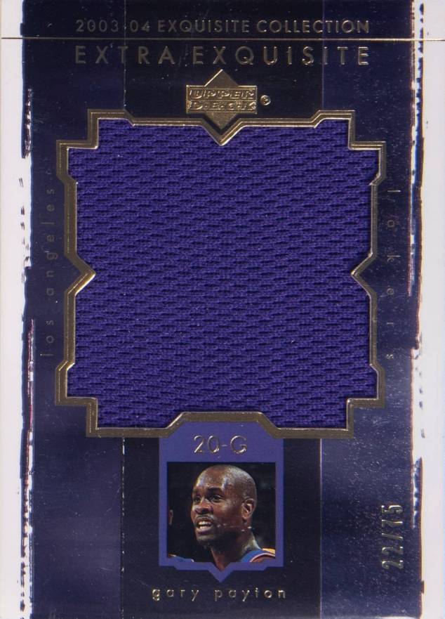 2003 Upper Deck Exquisite Collection Extra Exquisite Jersey Gary Payton #EE-GP Basketball Card