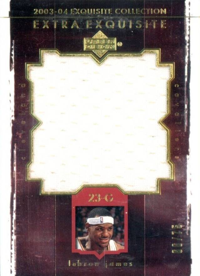 2003 Upper Deck Exquisite Collection Extra Exquisite Jersey LeBron James #EE-LJ Basketball Card