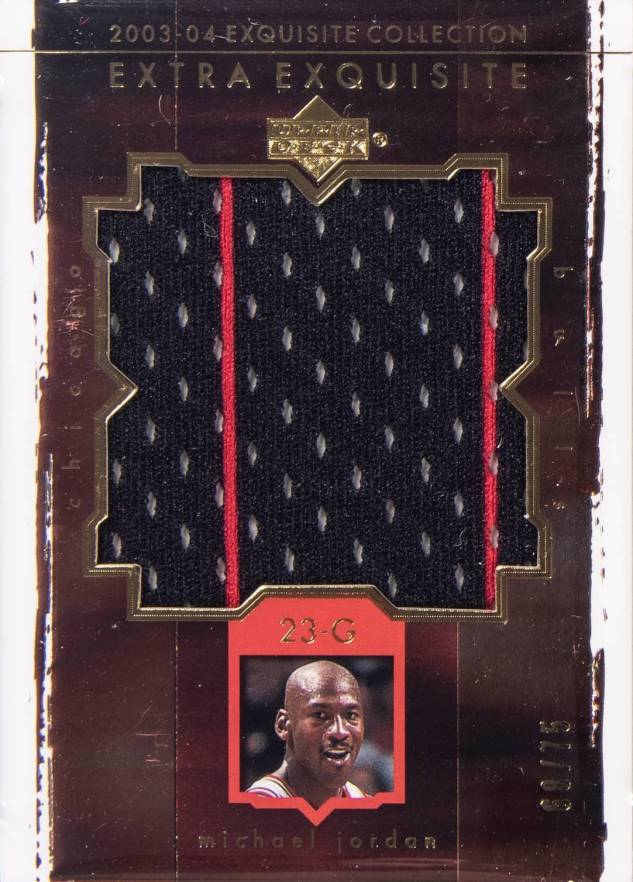 2003 Upper Deck Exquisite Collection Extra Exquisite Jersey Michael Jordan #EE-MJ Basketball Card