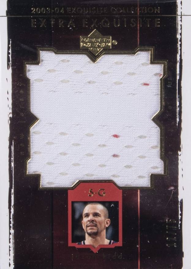 2003 Upper Deck Exquisite Collection Extra Exquisite Jersey Jason Kidd #EE-JK Basketball Card