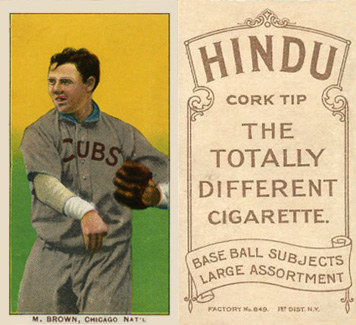 1909 White Borders Hindu-Brown Brown, Chicago Nat'L #58 Baseball Card