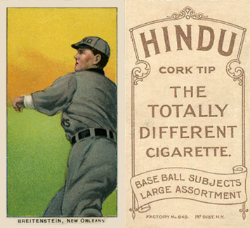 1909 White Borders Hindu-Brown Breitenstein, New Orleans #50 Baseball Card