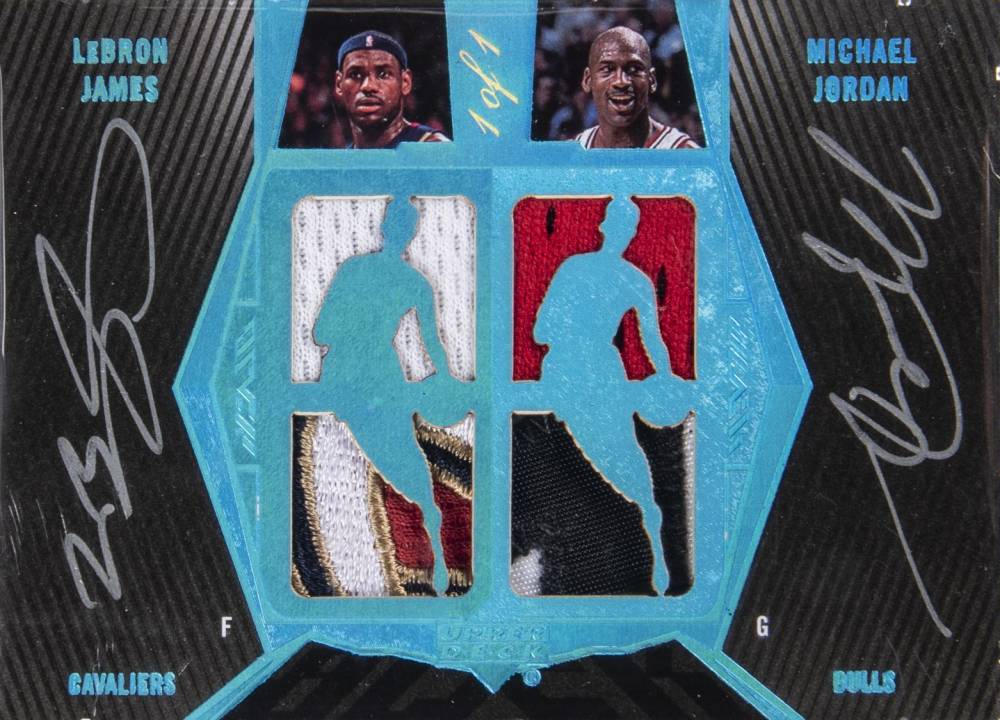 2007 Upper Deck Black Patches Autographs Dual LeBron James/Michael Jordan #JJ Basketball Card