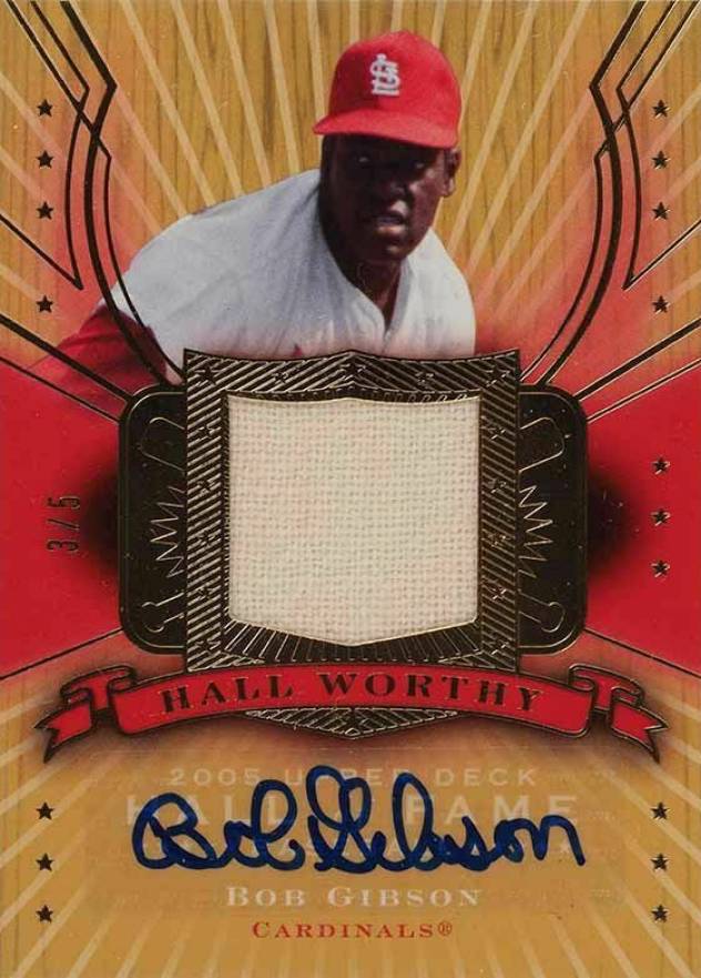 2005 Upper Deck Hall of Fame Hall Worthy Autograph Bob Gibson #HWBG1 Baseball Card