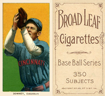 1909 White Borders Broadleaf 350  Downey, Cincinnati #145 Baseball Card