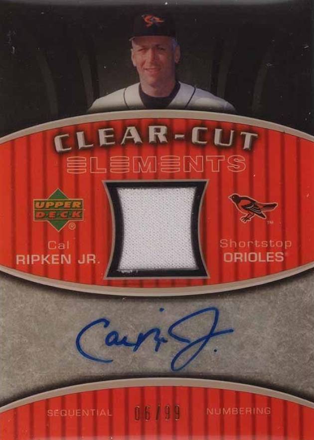 2007 Elements Clear-Cut Elements Cal Ripken Jr. #CCECR Baseball Card