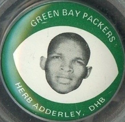 1969 Drenks Potato Chip Packers Pins Herb Adderley # Football Card