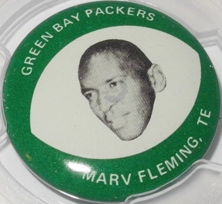 1969 Drenks Potato Chip Packers Pins Marv Fleming # Football Card