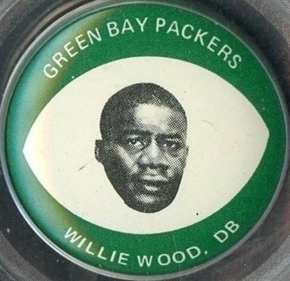 1969 Drenks Potato Chip Packers Pins Willie Wood # Football Card