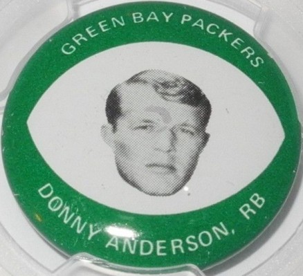 1969 Drenks Potato Chip Packers Pins Donny Anderson # Football Card