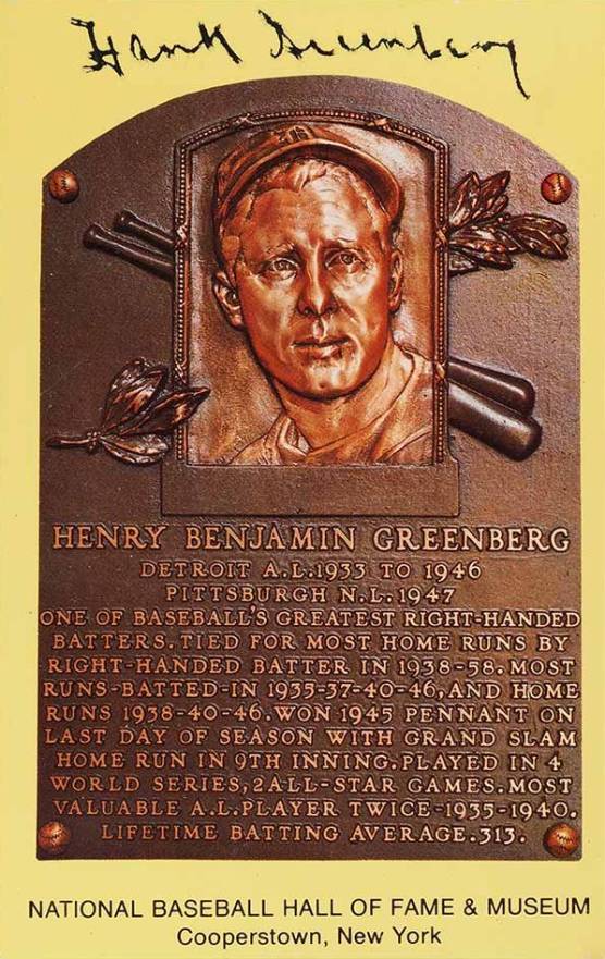 1999 Hall of Fame Autographs Hank Greenberg # Baseball Card