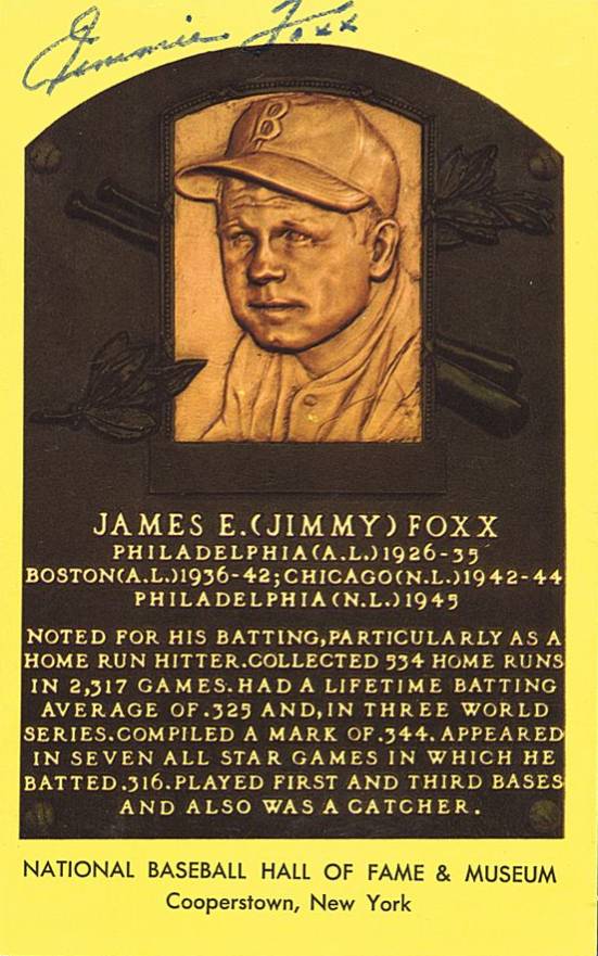 1999 Hall of Fame Autographs Jimmie Foxx # Baseball Card