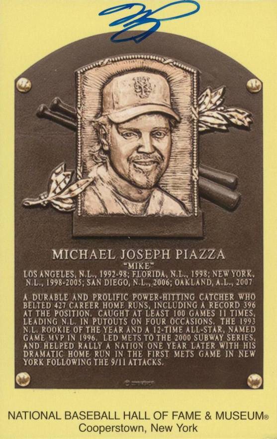 1990 Autograph Yellow HOF Plaque Mike Piazza # Baseball Card