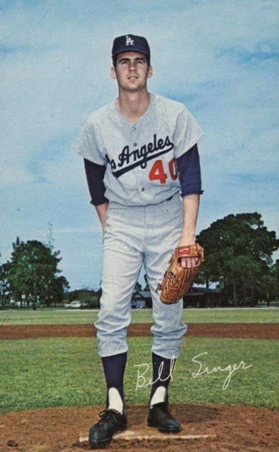 1968 L.A. Dodgers Post Cards Bill Singer # Baseball Card