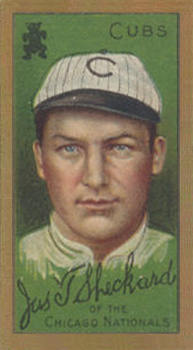 1911 Gold Borders Broadleaf Back Jas. T. Sheckard #185 Baseball Card