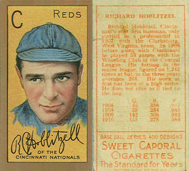 1911 Gold Borders Broadleaf Back R. Hoblitzel #96 Baseball Card