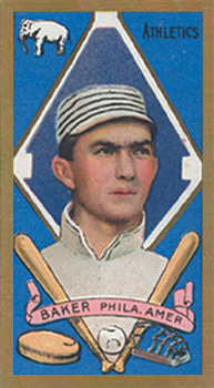 1911 Gold Borders Broadleaf Back Home Run Baker #7 Baseball Card