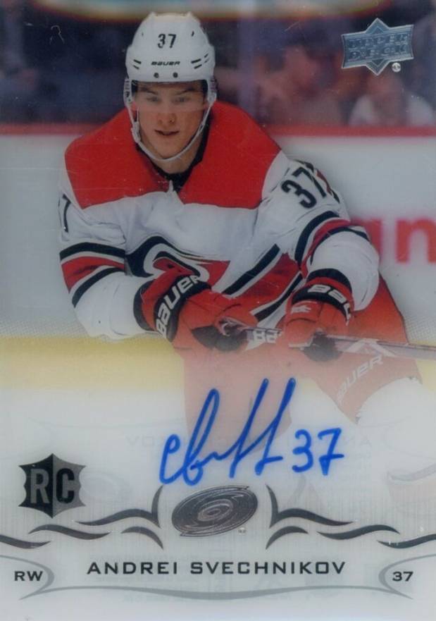 2018 Upper Deck Clear Cut Rookie Autographs Andrei Svechnikov #AS Hockey Card