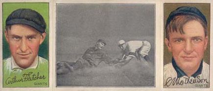 1912 Hassan Triple Folders Devlin gets his Man # Baseball Card