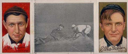 1912 Hassan Triple Folders Devlin gets his Man # Baseball Card