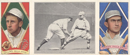 1912 Hassan Triple Folders Collins easily Safe # Baseball Card