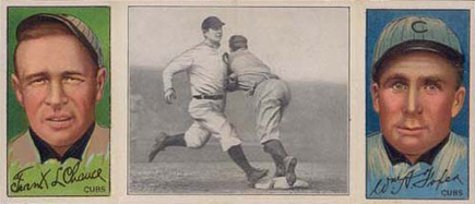 1912 Hassan Triple Folders Chance beats out a Hit # Baseball Card