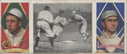 1912 Hassan Triple Folders Baker gets his Man # Baseball Card