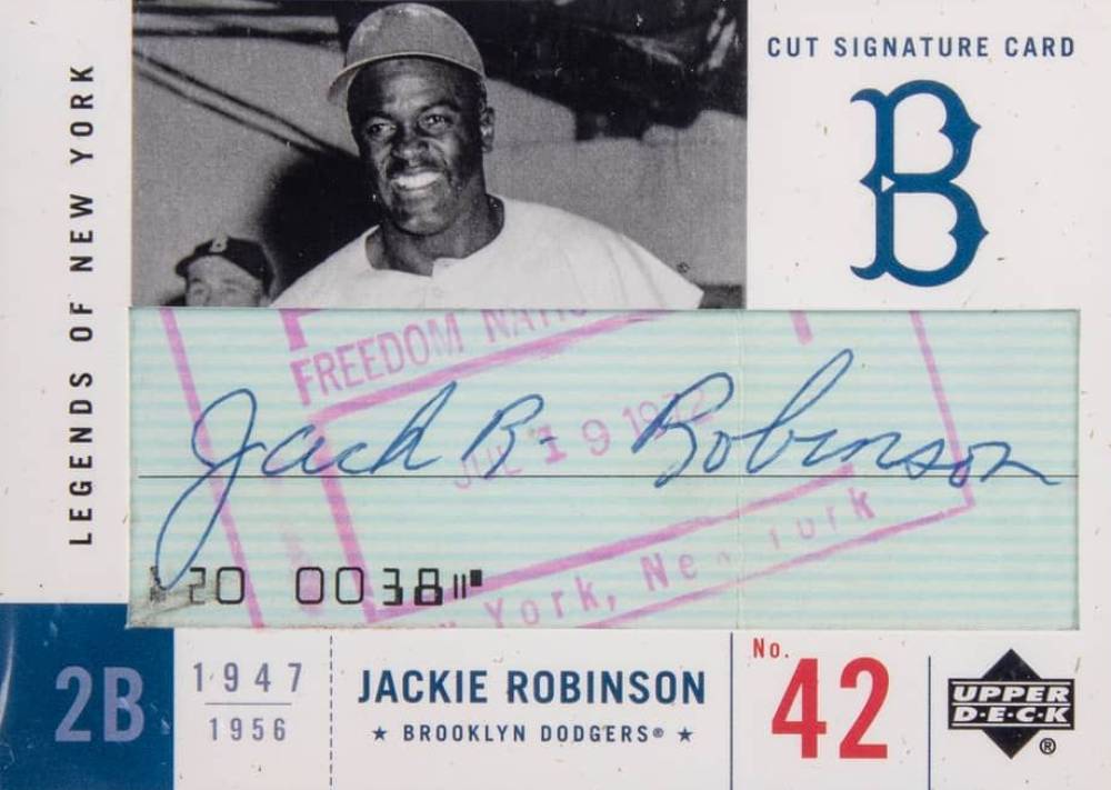 2001 Upper Deck Legends of NY Cut Signature Jackie Robinson #LC-JR Baseball Card