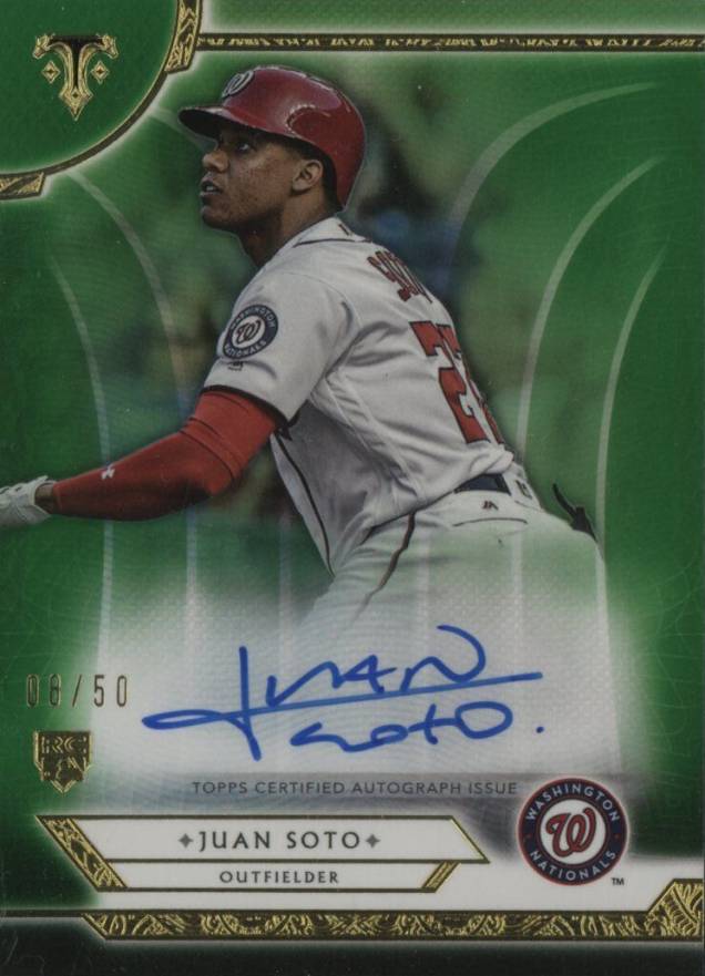 2018 Topps Triple Threads Rookie Autograph Juan Soto #RA-JS Baseball Card