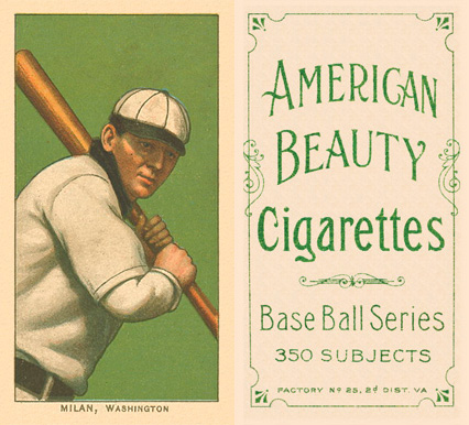 1909 White Borders American Beauty Frame Milan, Washington #334 Baseball Card