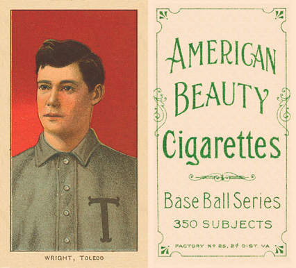 1909 White Borders American Beauty Frame Wright, Toledo #520 Baseball Card