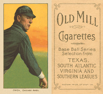 1909 White Borders Old Mill Owen, Chicago Amer. #376 Baseball Card