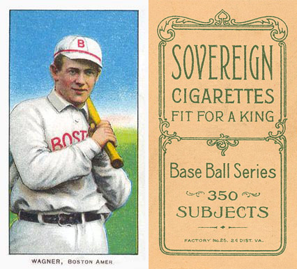 1909 White Borders Sovereign Wagner, Boston Amer. #495 Baseball Card