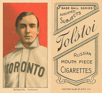 1909 White Borders Tolstoi Rudolph, Toronto #418 Baseball Card