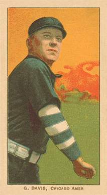 1909 White Borders Ghosts, Miscuts, Proofs, Blank Backs & Oddities G. Davis, Chicago Amer. #120 Baseball Card