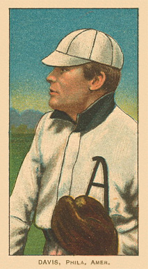 1909 White Borders Ghosts, Miscuts, Proofs, Blank Backs & Oddities Davis, Phila. Amer. #121 Baseball Card