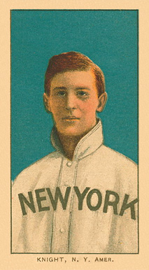 1909 White Borders Ghosts, Miscuts, Proofs, Blank Backs & Oddities Knight, N.Y. Amer. #260 Baseball Card